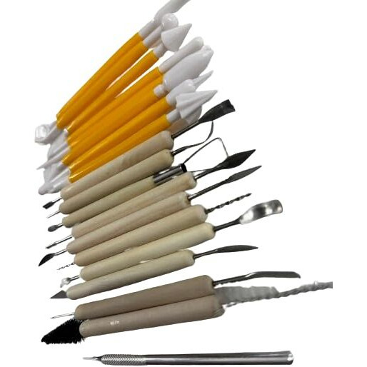 Home Buy Clay Tools, Ceramic Pottery Tools Set Of 8, Carving Double Heads Clay Modelling, Sculpting, Shaping, Fondant Cake Decorating, For Art & Craft Supplies For Kids, Artist (Random Colour)