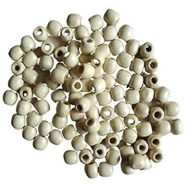 Q1 Beads 150 Pcs 16 Mm Natural Plain Wooden Beads With Big Size Hole Ball For Jewelry Making & Diy Craft Findings And Multipurpose(6 Mm Hole, White Color)