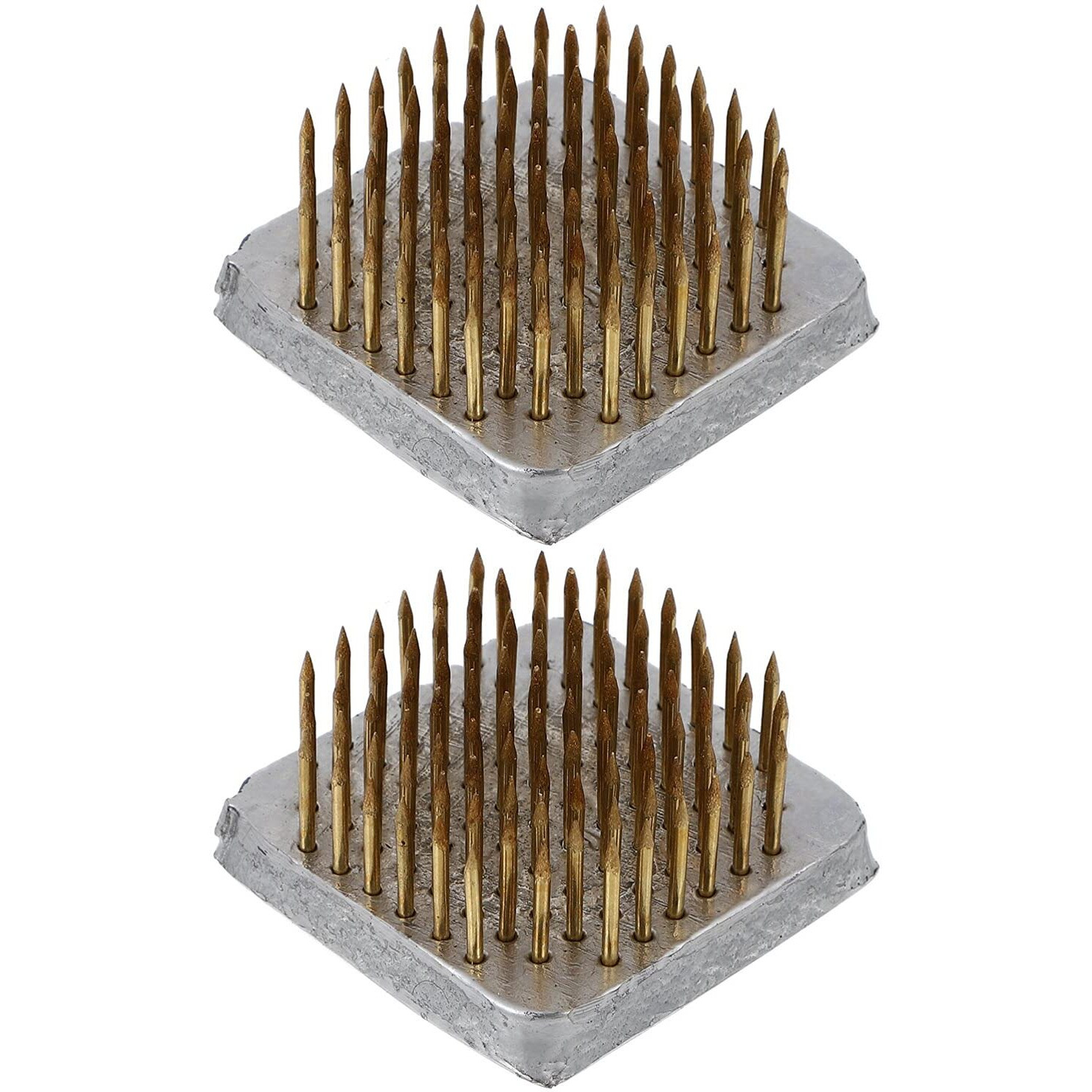 Artibetter 2Pcs Japanese Kenzan Ikebana Arranger Brass Floral Arranging Pin Needle Holder For Floral Arrangement Art Home Office Decor