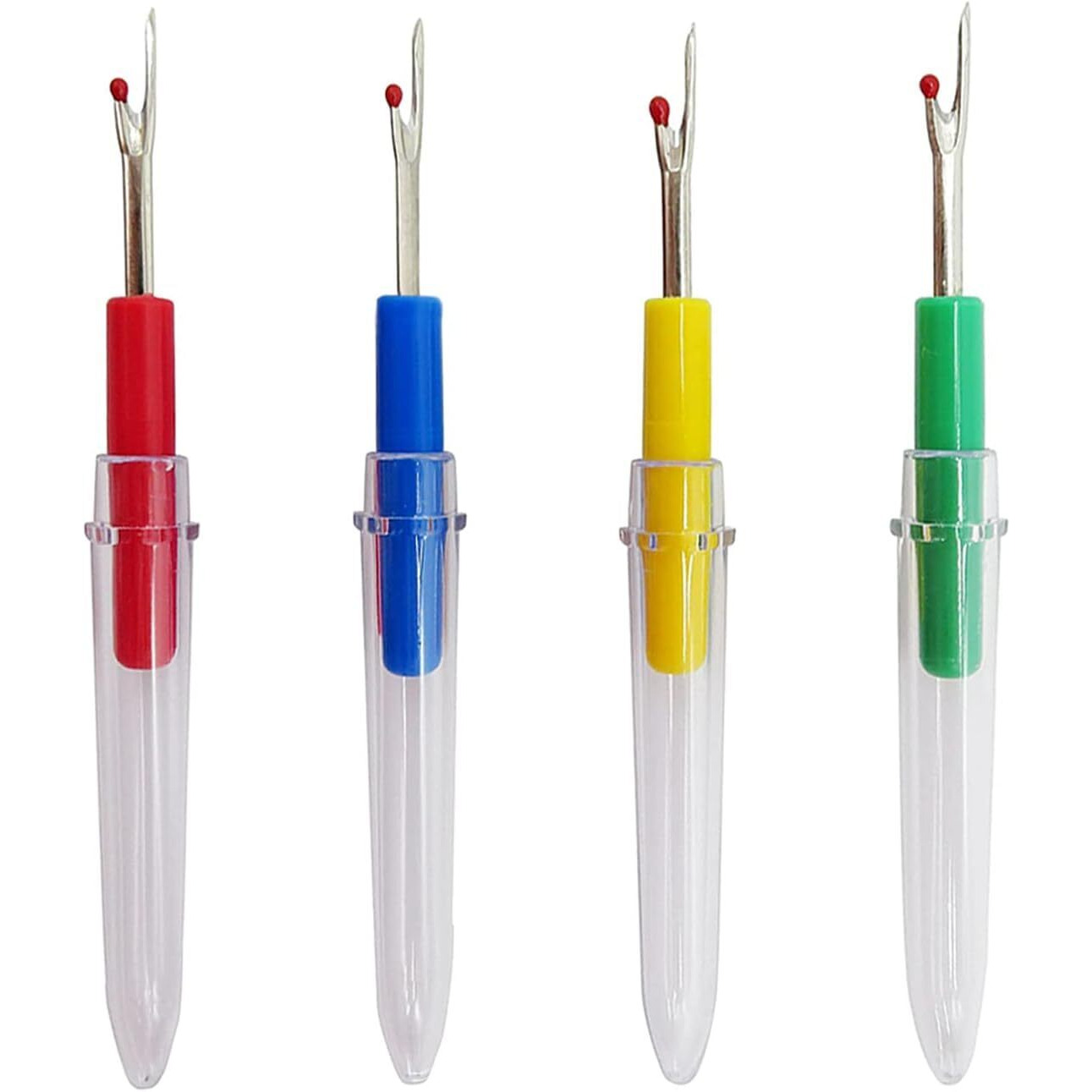 Rianz Seam Ripper 4Pcs Stitch Eraser Thread Cutter Small Clothes Tag Remover Seam Rippers For Sewing Crafting Thread Removing (Multi Color)