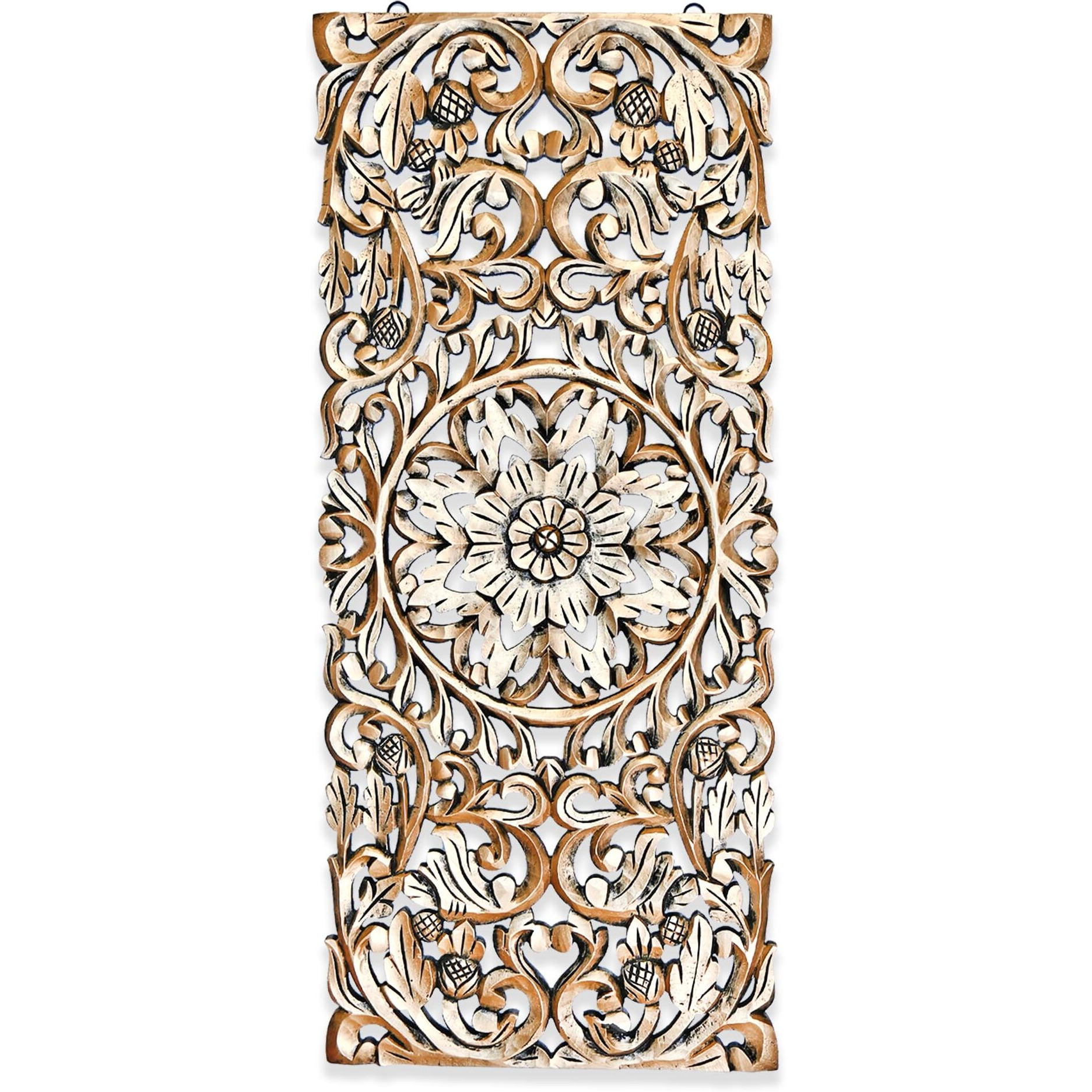 Xelda Wall Hanging Plaque, Black And Gold Decorative Panel, 40 X 90 Cm, Wooden (1, Black Golden)