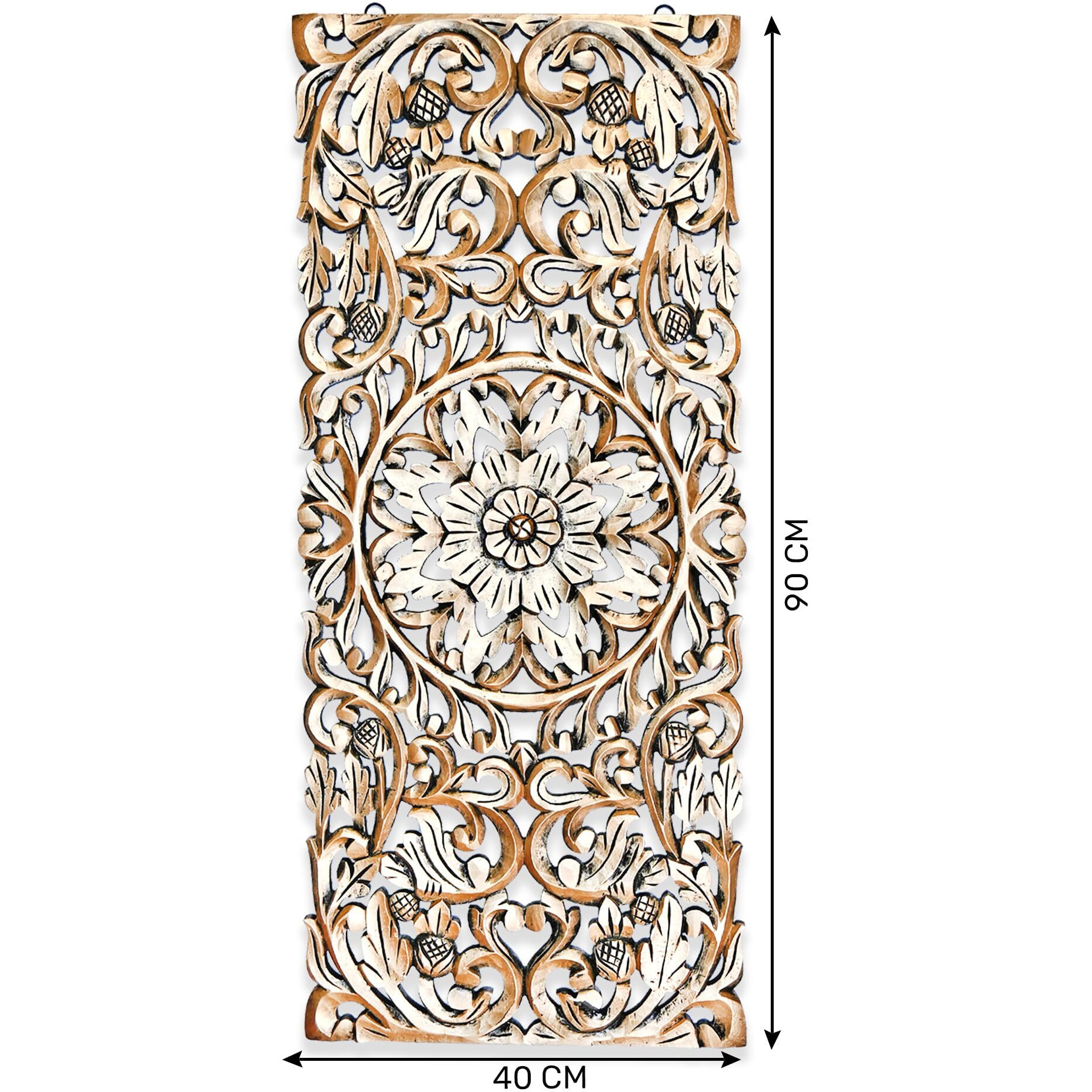 Xelda Wall Hanging Plaque, Black And Gold Decorative Panel, 40 X 90 Cm, Wooden (1, Black Golden)