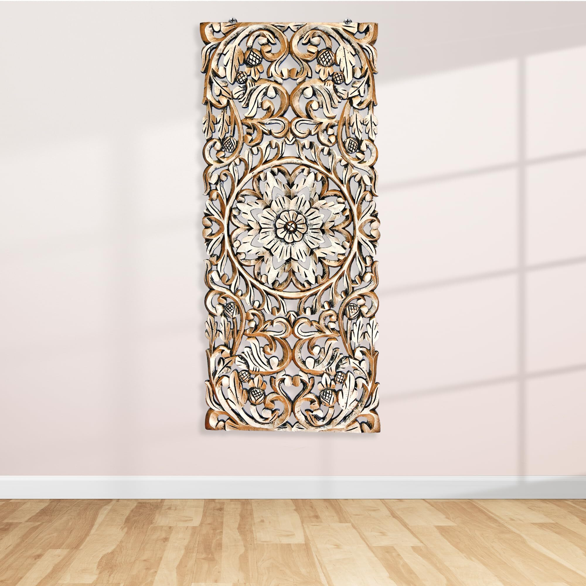 Xelda Wall Hanging Plaque, Black And Gold Decorative Panel, 40 X 90 Cm, Wooden (1, Black Golden)