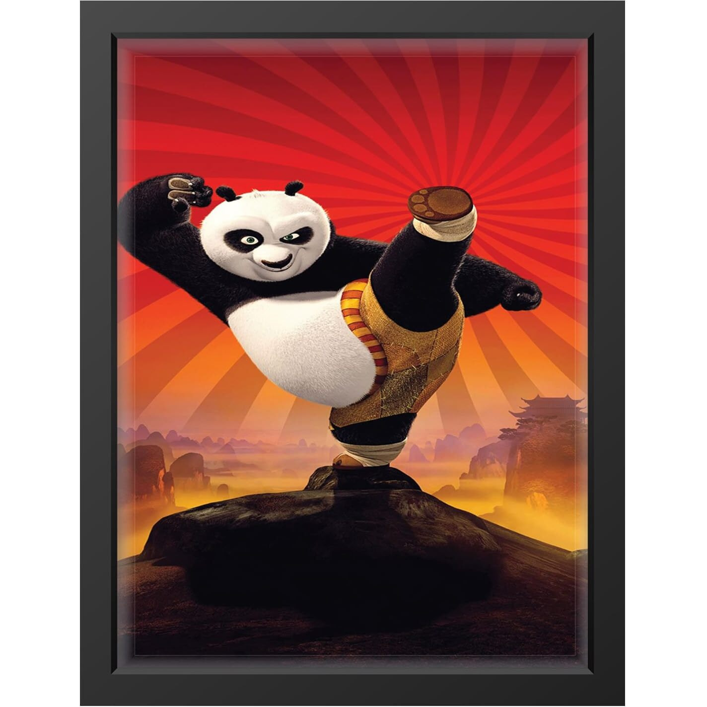 Uncover Mystery Kungfu Panda Digital Hd Print, Framed Poster Wall Art For Home, Office, Living Room Wall Decoration, (Size - 9.75 X 13.25 In), Frame Color  Black-433