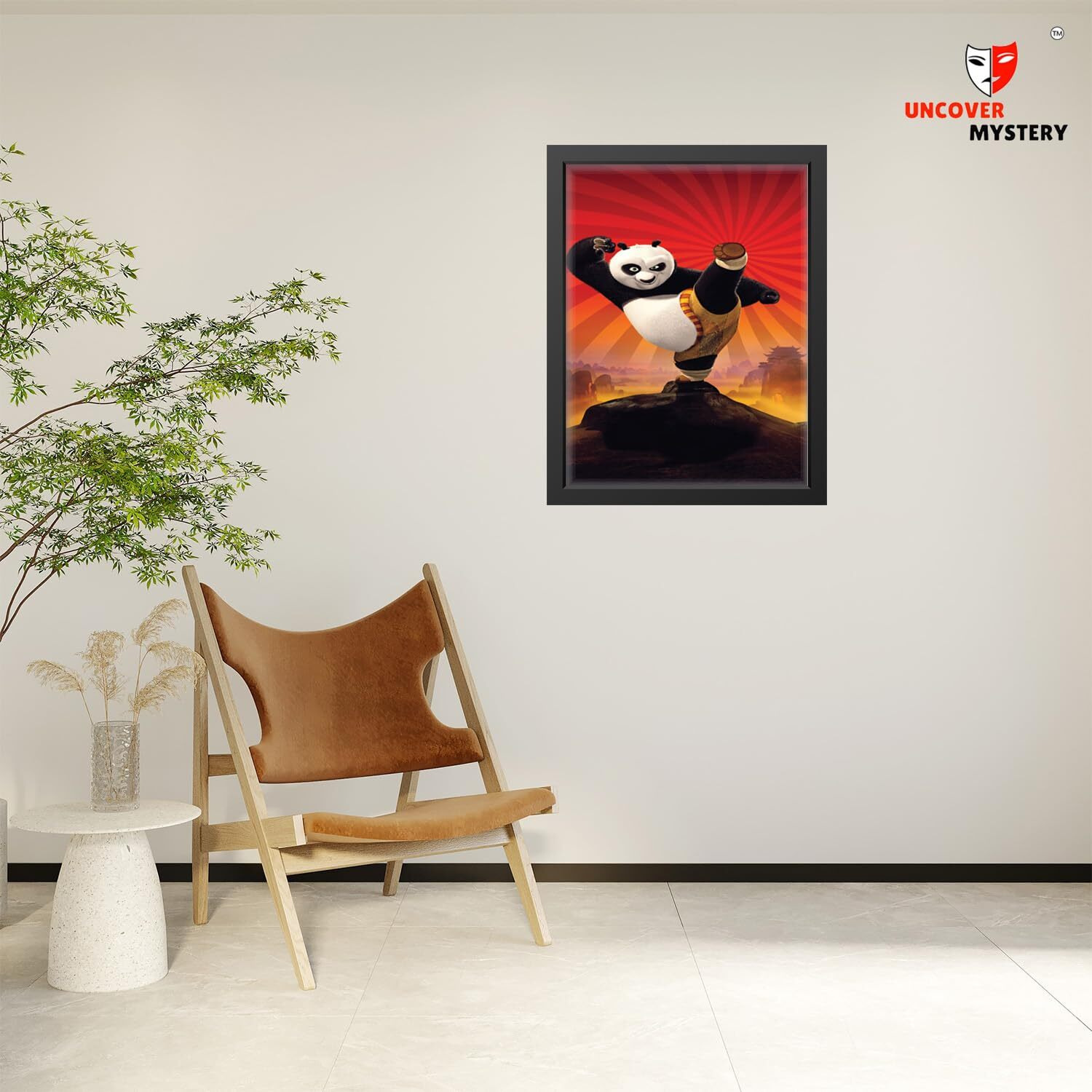 Uncover Mystery Kungfu Panda Digital Hd Print, Framed Poster Wall Art For Home, Office, Living Room Wall Decoration, (Size - 9.75 X 13.25 In), Frame Color  Black-433