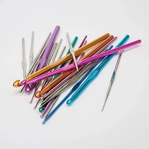 Jern Aluminium Crochet Hooks Knitting Needles Set With Case (Multicolour) -22 Pieces