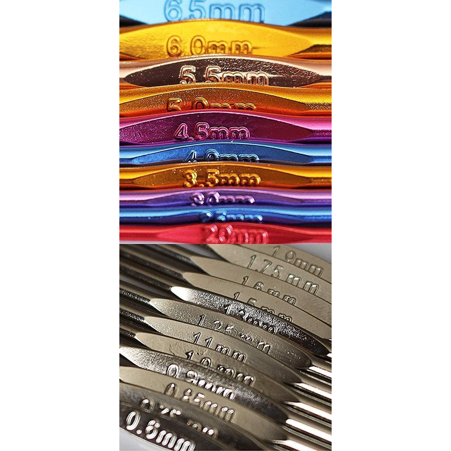 Jern Aluminium Crochet Hooks Knitting Needles Set With Case (Multicolour) -22 Pieces