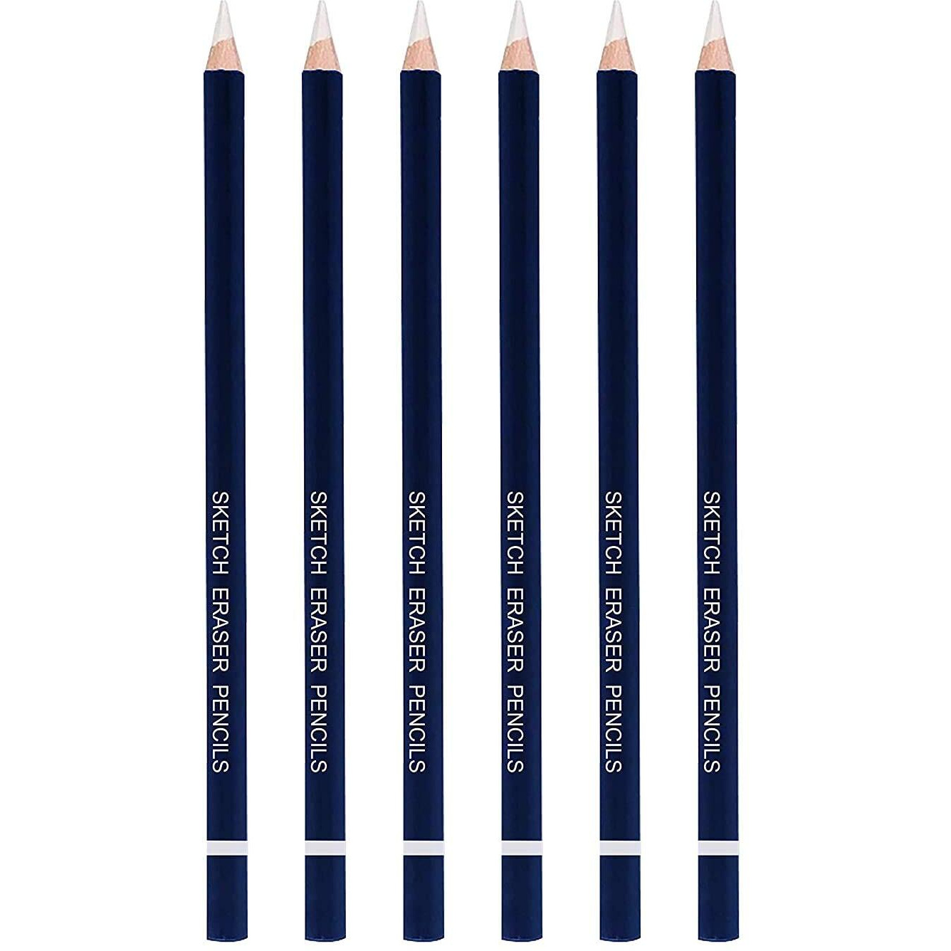 Aminit Chrome Artist Sketch Eraser Pencils 6Pcs/Artist Sketch Eraser Pencils Sketching Drawing Arts Graphics Designs