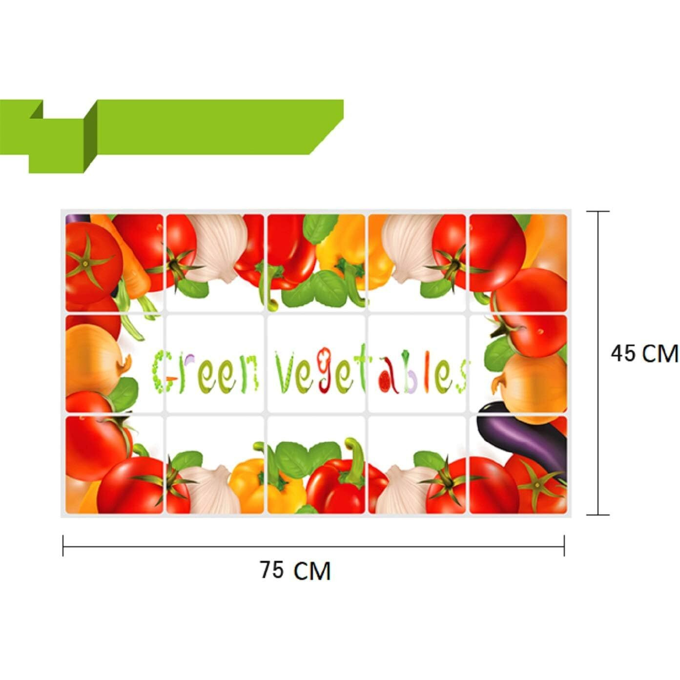 Jaamso Royals Fruits And Leave Design Oil Proof Decal Heat-Resistant Aluminum Foil Kitchen Tile Wall Sticker 29.52 X 17.71 Inches
