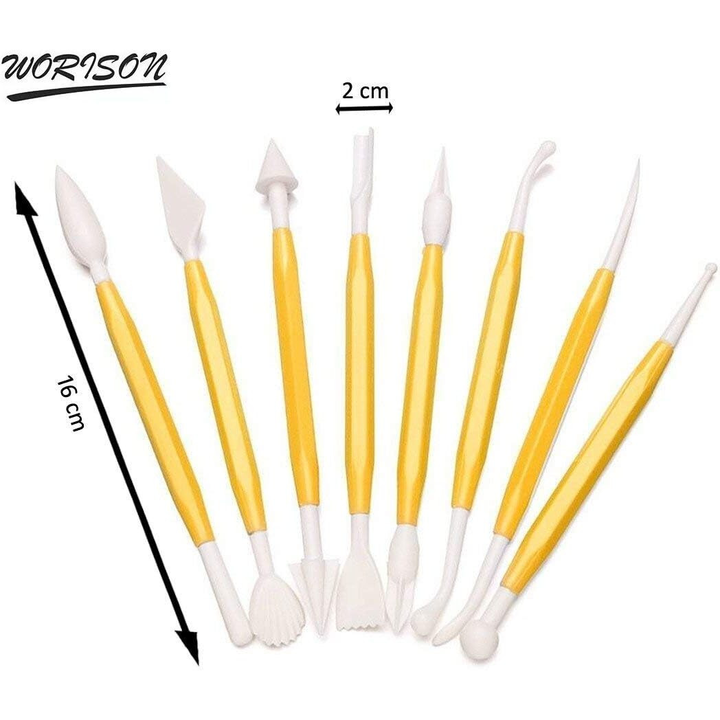 Worison 8 Pcs Plastic Clay Tools Set For Clay Shaping, Pottery, Cake Decorations, Polymer Clay Etc
