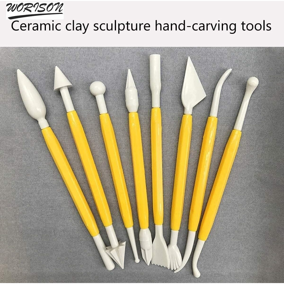 Worison 8 Pcs Plastic Clay Tools Set For Clay Shaping, Pottery, Cake Decorations, Polymer Clay Etc