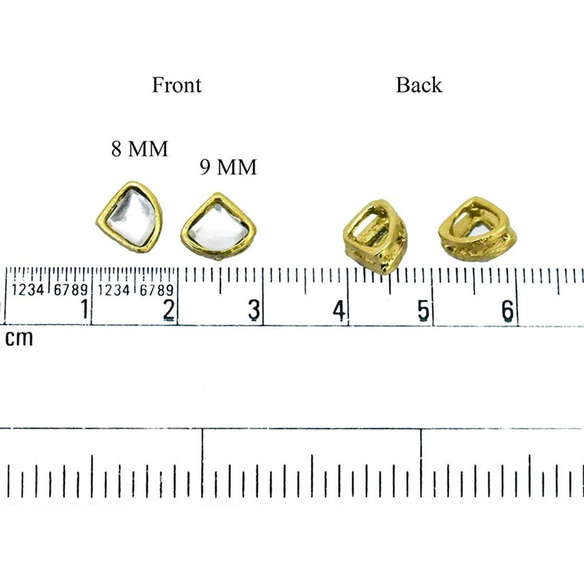 Embroiderymaterial Flatback Sew On Kundan Beads/Rhinestone/Gem Stone For Craft, Embroidery, Jewellery Making, Dresses, Embellishments, Bracelet Making (8X9Mm, Triangle Shape, Silver Color, 50 Pieces)