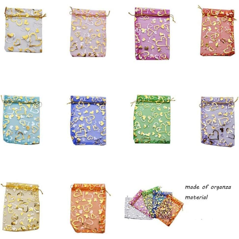 Dny  25 Pcs Potli Bags, Organza Pouches 4X6 Inches With Drawstring Small Potli Bags For Return Gifts For Wedding| Party |Baby Shower| Dry Fruit Pouches (Mixed Colors, 25)