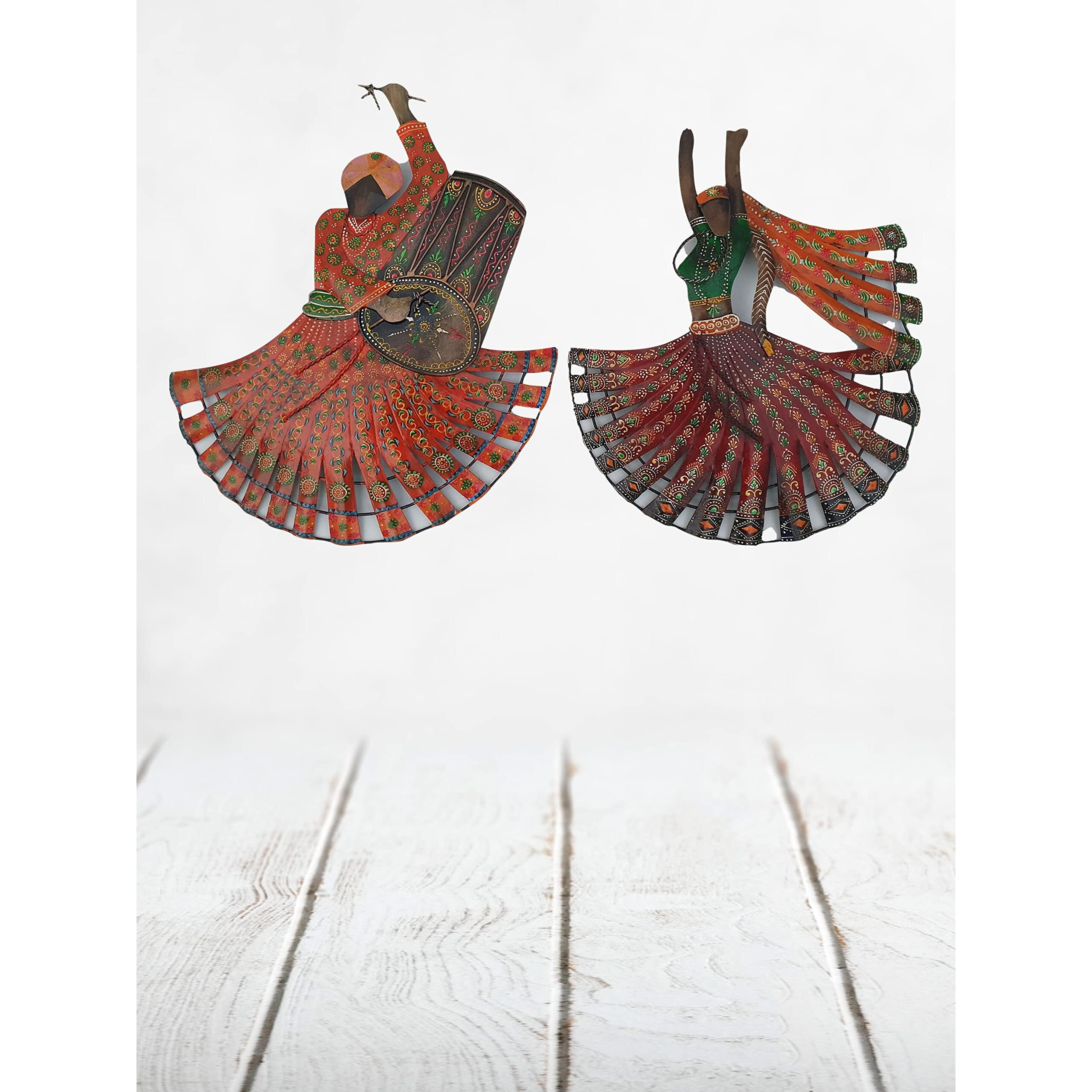 Mohanjodero Metal Handicraft Wall Decor Metal Art Rajasthani Dancer/ Tribal Dancer Frame Small