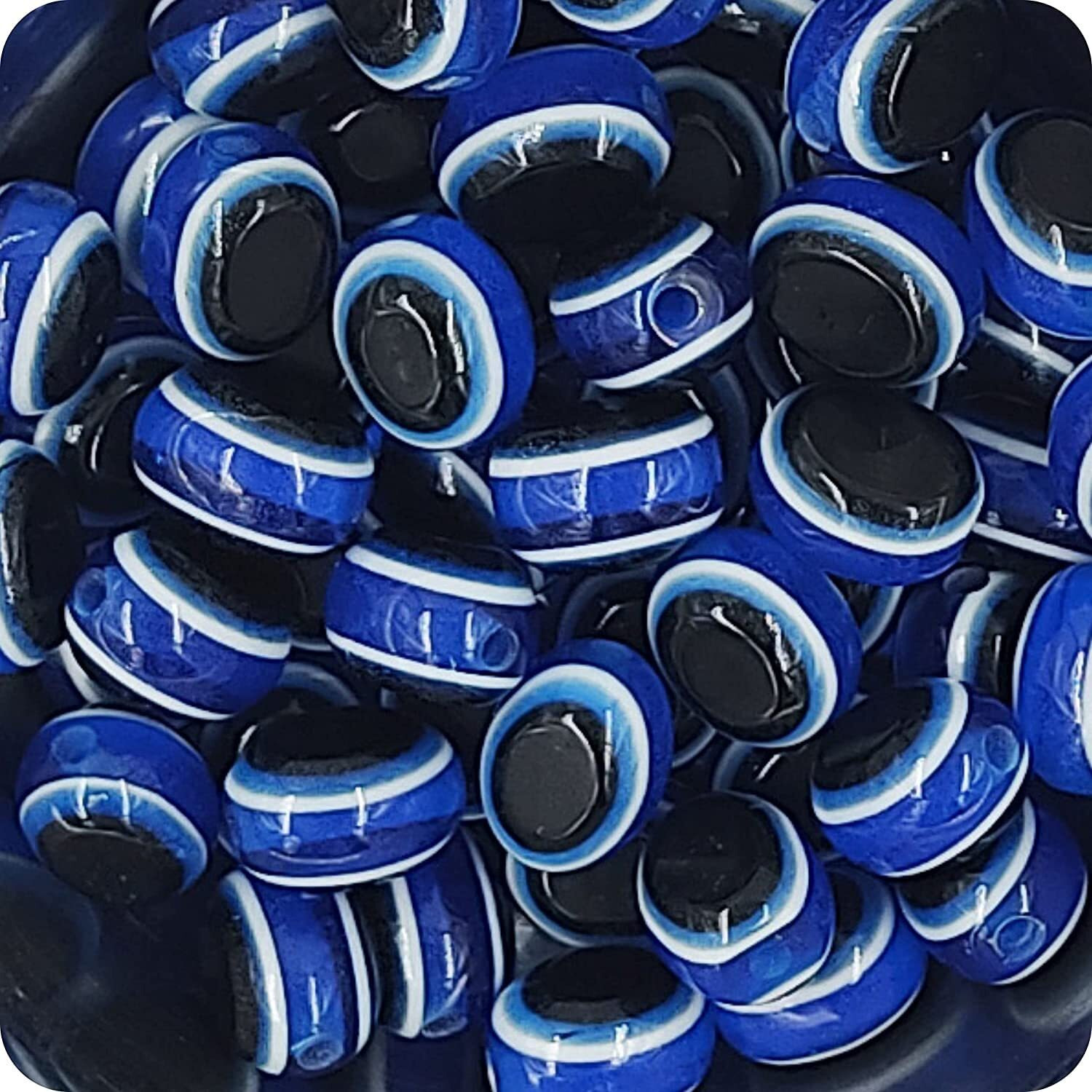 Prokart Evil Eye Beads Blue Acrylic Evil Eye Beads For Jewellery Making, Diy, Crafts Work, 20 Pcs (10Mm)
