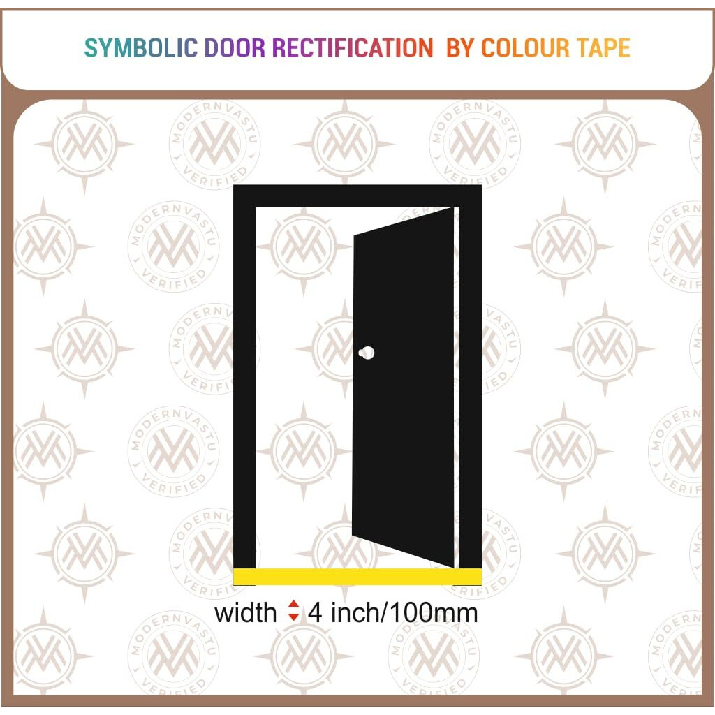 Mv Vastu Remedies Colour Tape | Size 4&quotInch/100Mm, 20 Meter (Main Entrance & Toilet Correction)  Pack Of 1 (Yellow)