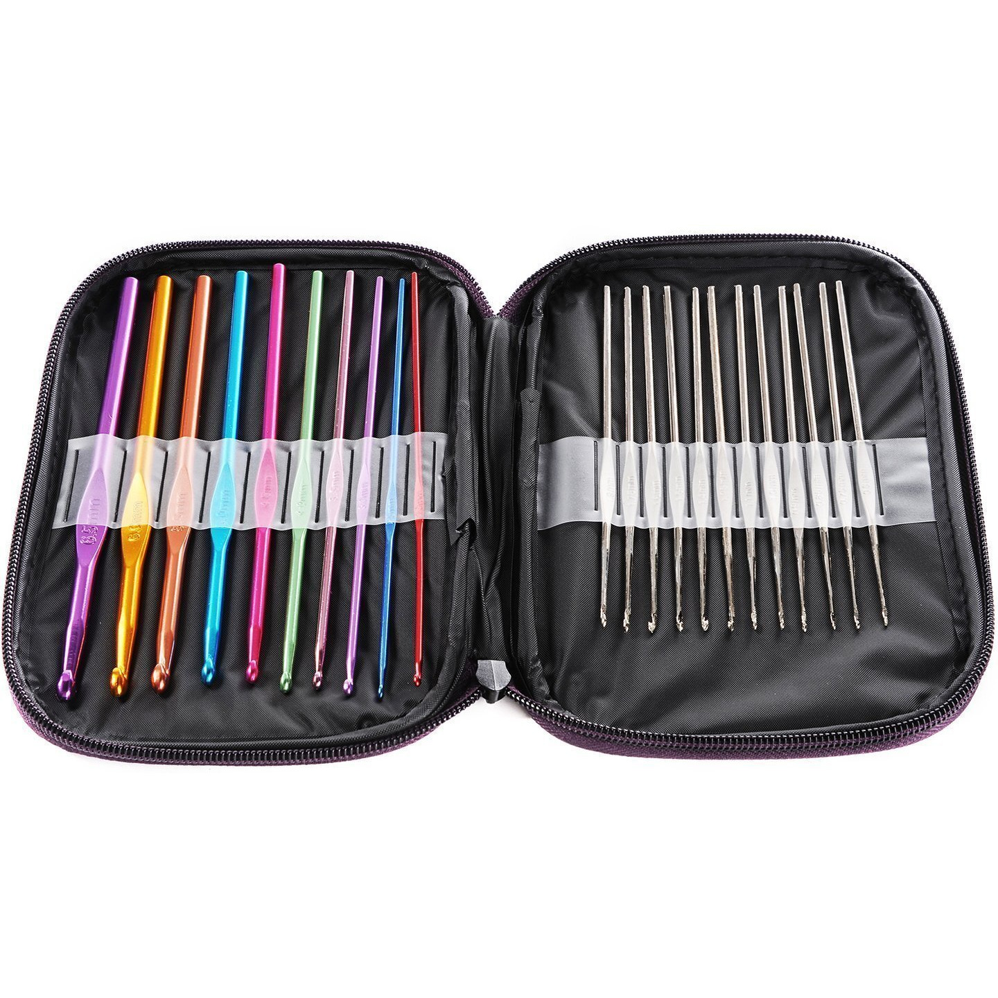 Rangteq Aluminum Crochet Hooks Knitting Needles Set With Case (Multicolor) - 22 Pieces