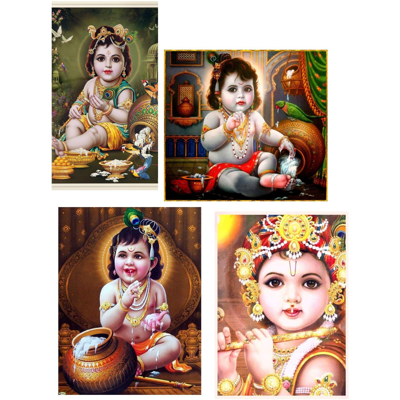 Sticker Yard Bal Krishna Posters Decor Kids Room Decor, Hall Decor, Kitchen Decor, Living Room Decor,Bedroom Decor Vinyl Wall Sticker,Multicolor (Standard Size -93X30Cm)