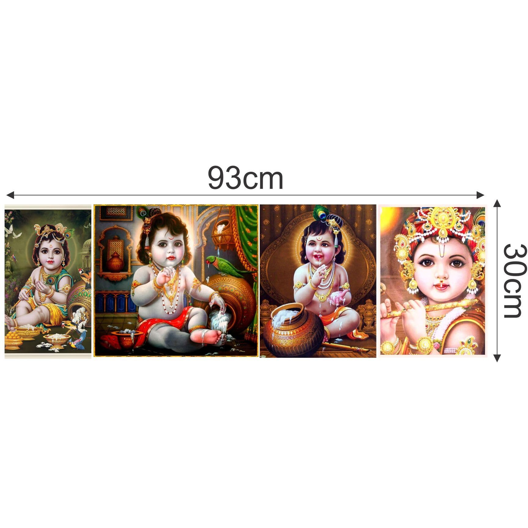 Sticker Yard Bal Krishna Posters Decor Kids Room Decor, Hall Decor, Kitchen Decor, Living Room Decor,Bedroom Decor Vinyl Wall Sticker,Multicolor (Standard Size -93X30Cm)