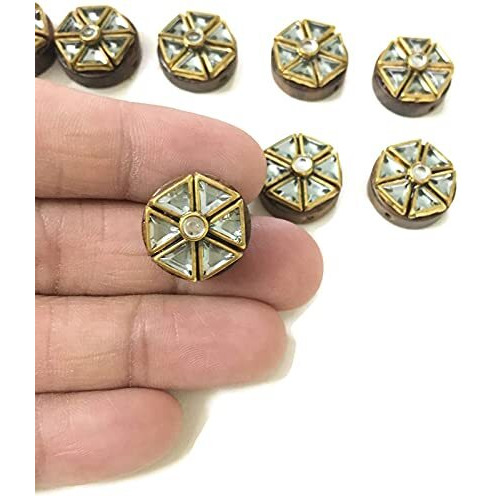 Sync Kundan Stone Button For Kurtis Dresses Women Girl Latkan Sewing Dress Decoration Fancy Craft Suits Stylish Clothes Sarees Gowns Fabric Clothes