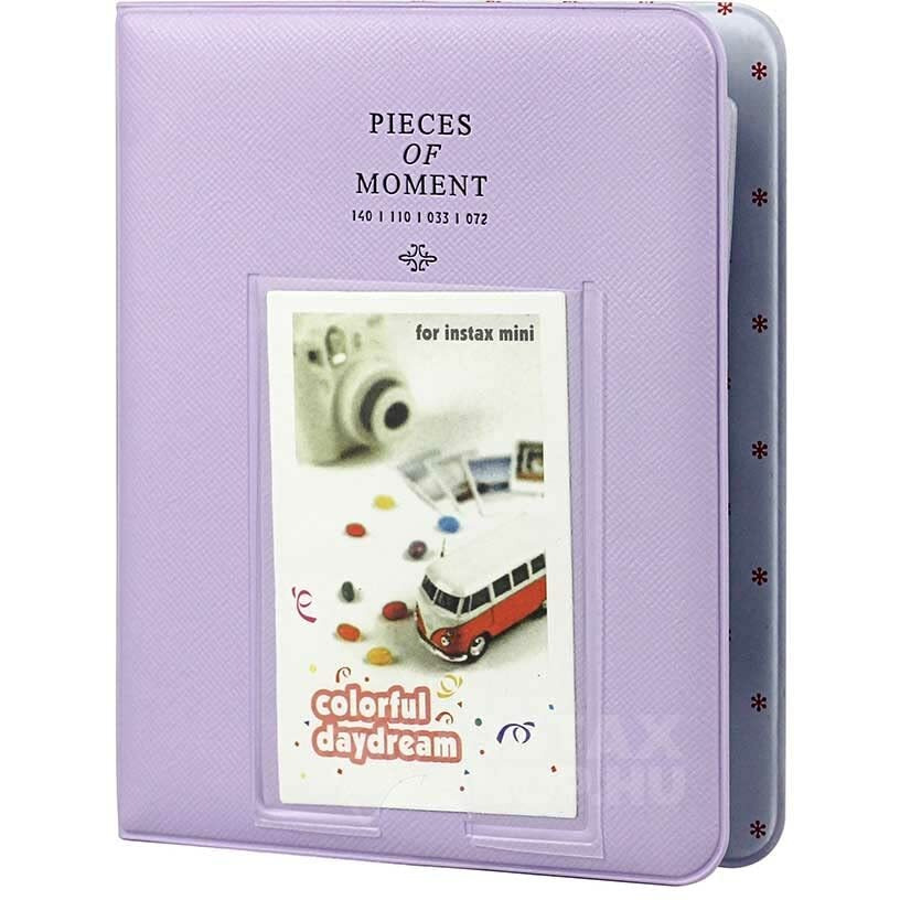 Fotocart 128 Pockets Mini Film Photo Album Pu Leather Cover For Fujifilm Instax Mini Liplay 11 9 8 7S 70 90 Link Instant Camera 3 Inch Polaroid Picture Name Card Holder (Light Purple, 128 Photo Album)