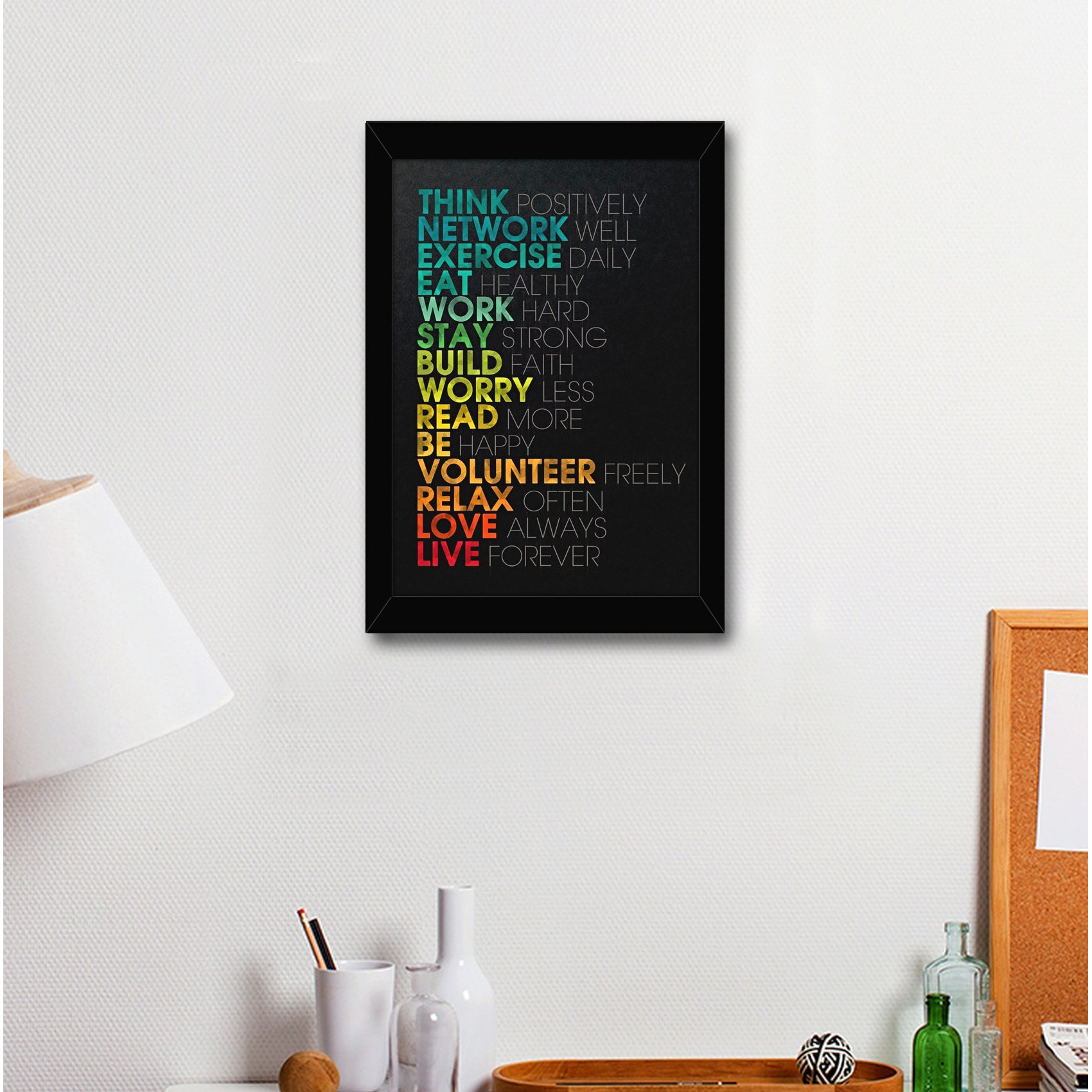 Tied Ribbons Inspirational Quotes Wall Frames Motivational Quotes Posters With Frames For Home Office Dcor Kids Girls Boys Living Room Bedroom Study Room Classroom Aesthetic