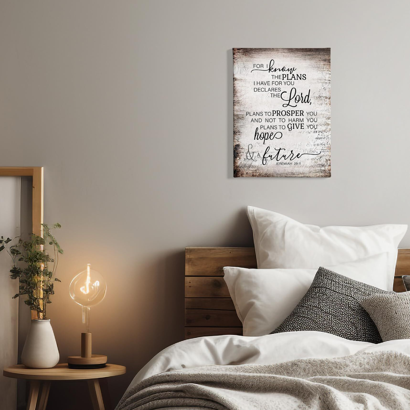 Phamte 11X14In Contemporary Rectangular Canvas Art With Wooden Frame - Living Room, Bedroom, Office, Bathroom, Kitchen