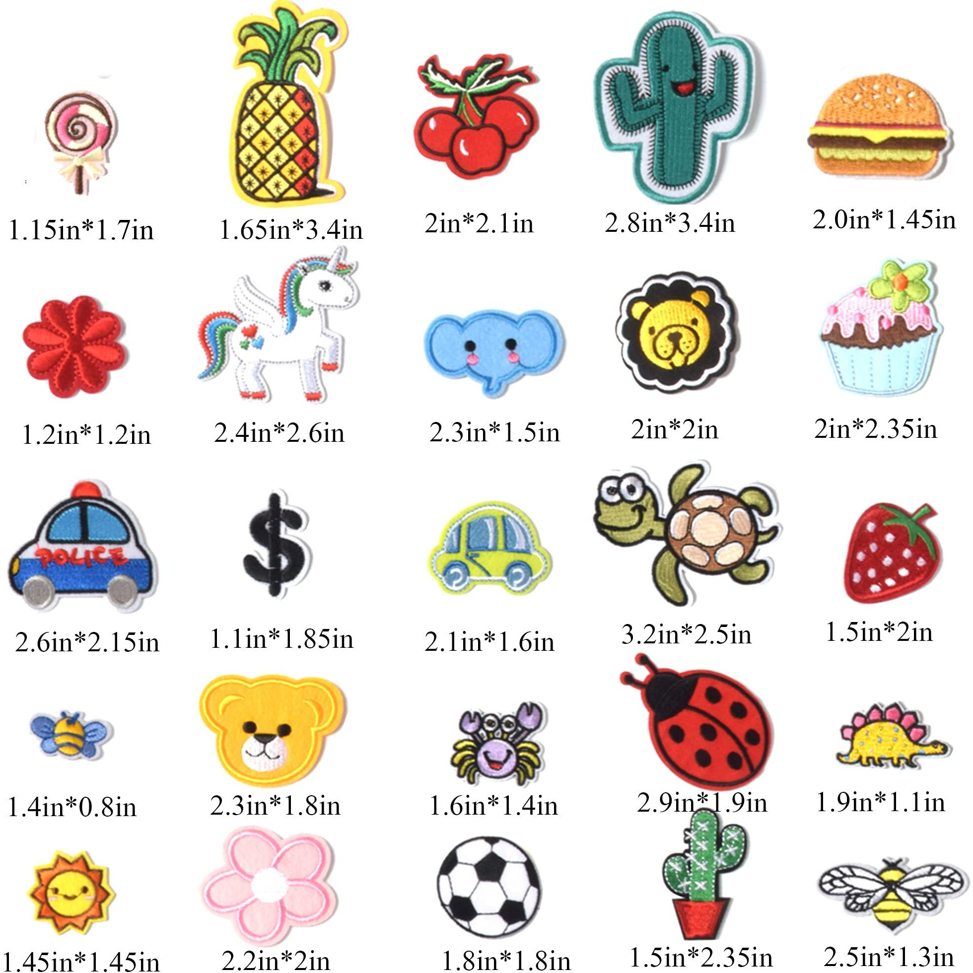J.Carp 60Pcs Random Assorted Iron On Patches, Cute Sewing Applique For Jackets, Hats, Backpacks, Jeans, Diy Accessories, Style 2