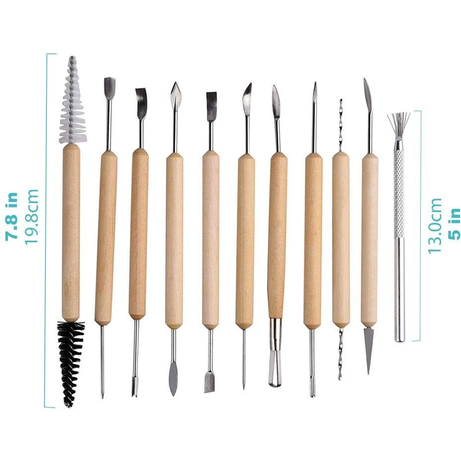 EsKube Set Of 19Pcs Pottery Tools Clay Sculpting, Ceramic Clay Carving Tools Set For Beginners, Expert Art Crafts Sculptors And Children Learning Pottery Sculpting