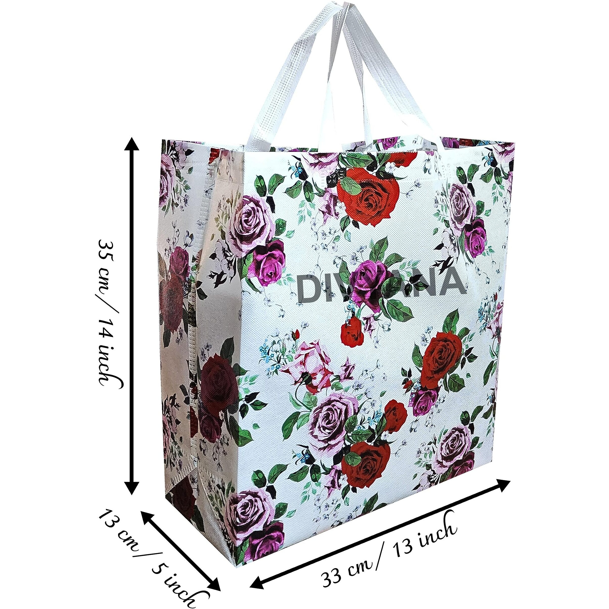Divyana Bags For Return Gifts, Carry Bags For Gifting, Goodie Bags, 13X5X14 Inch, Pack Of 10