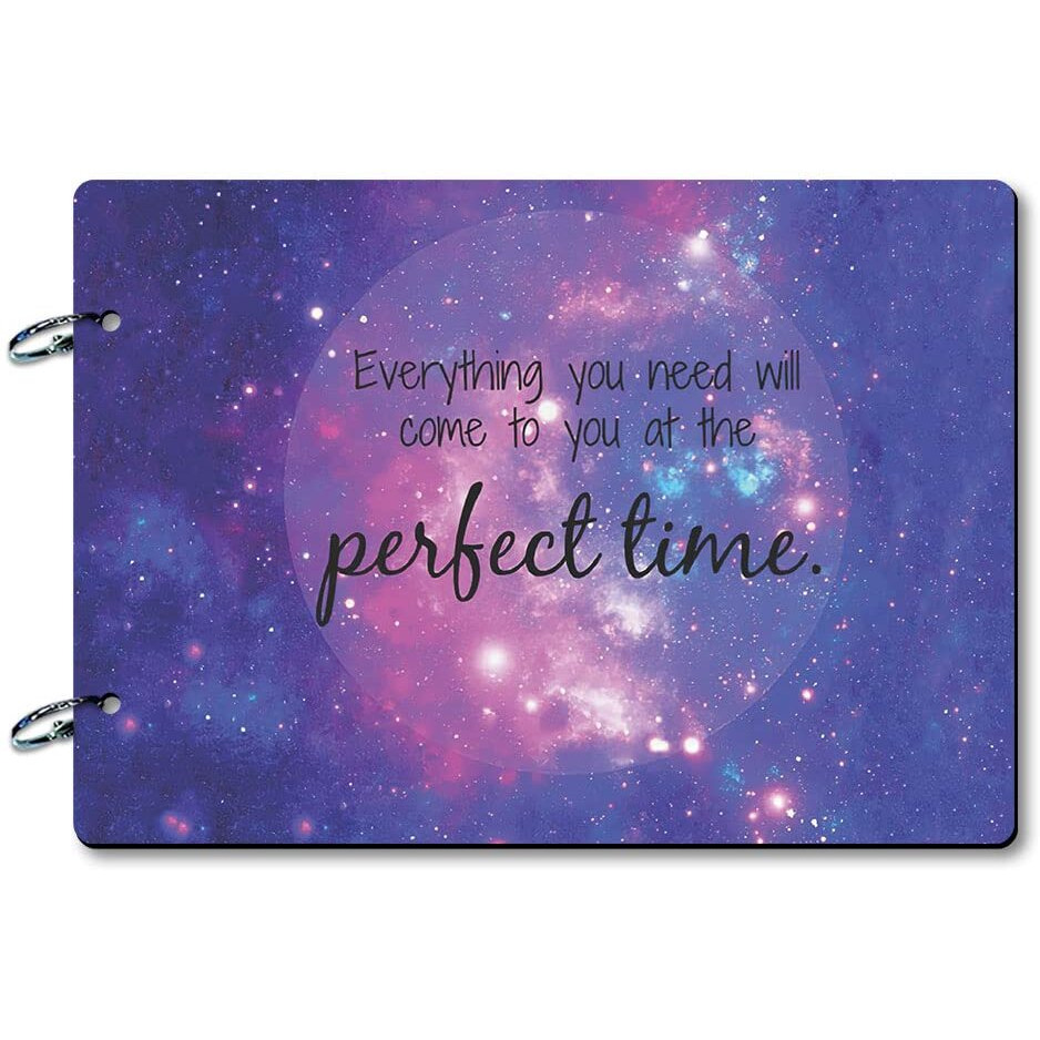 100 Yellow 100Yellow Perfect Time Theme Wooden Photo Album Scrapbook For Gifting| 40 A4 Pages | Size  21 Cm X 29.5 Cm |Multicolour