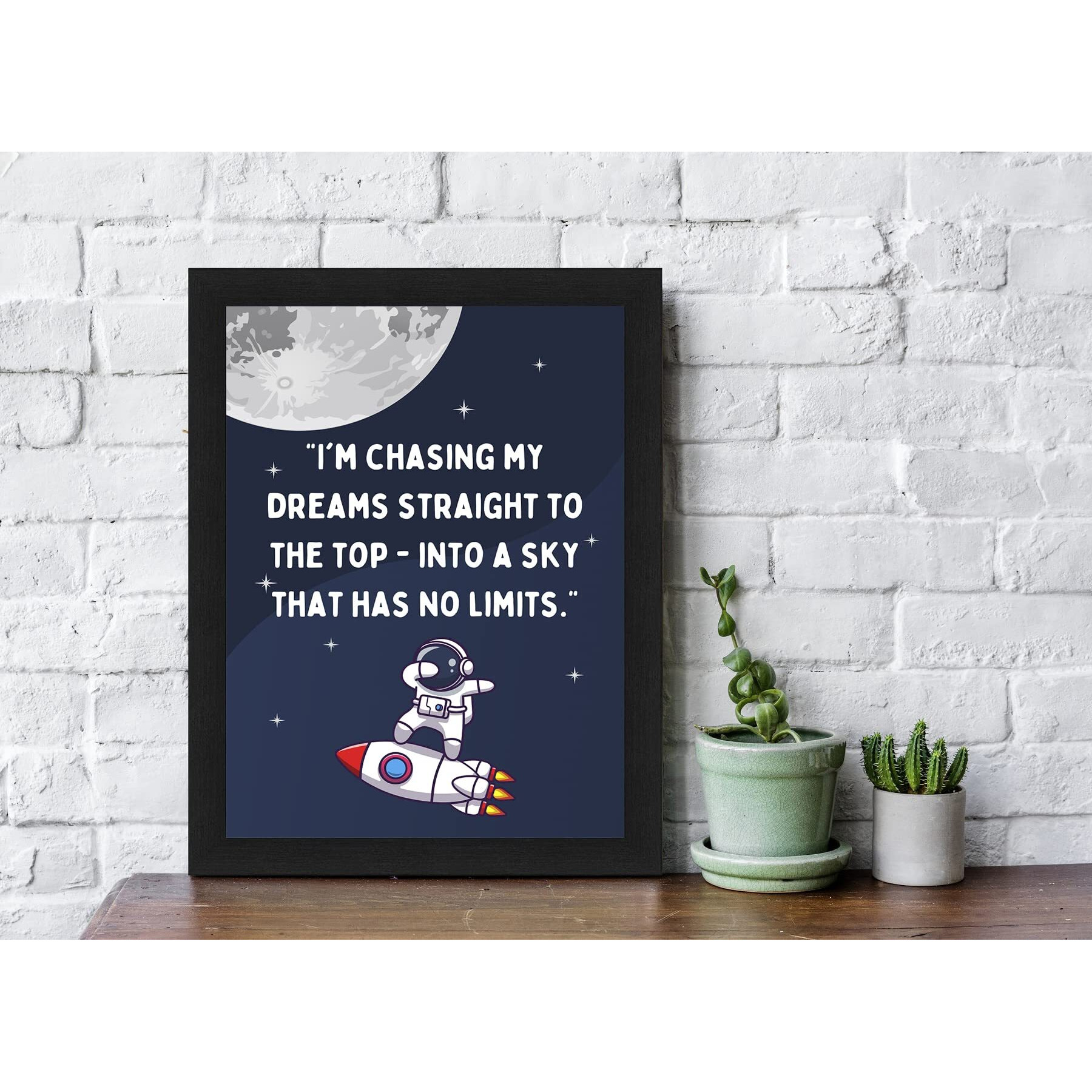 Interio Crafts Motivational Quotes Wall Frames - Chase Your Dreams Inspirational Quotes Wall Framed Poster For Study Room, Kids Room Or Office Room Wall Decor - Synthetic Wood - 13 X 10 Inches