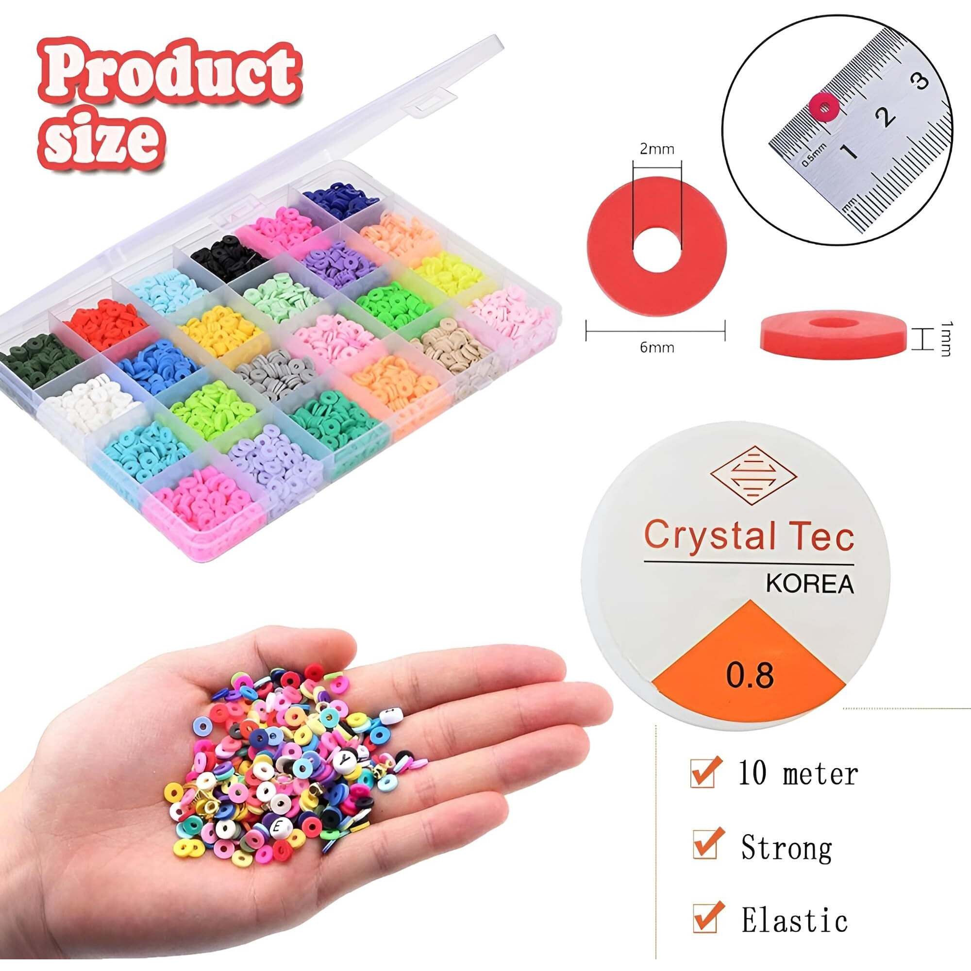 Bondwet Bracelet Making 8Mm Set, Clay Beads Kit, Macaron Color For Bracelet Making For Girls Kids, Transparent Kandi/Pony/Letter/Craft/Heart For Girls (4800Pcs Clay Beads)