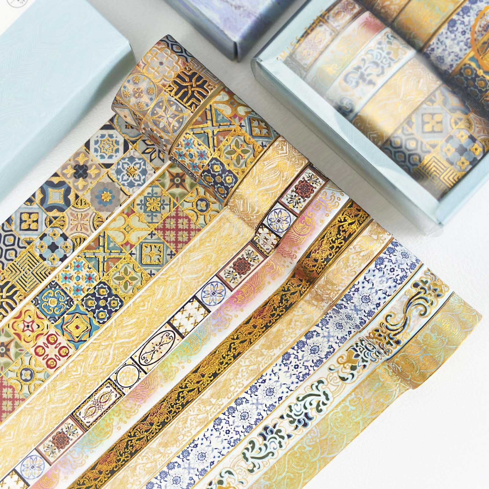 Hasthip 10 Roll Vintage Washi Tape Vintage Pattern Washi Tape Set Aesthetic Decorative Tape Perfect For Bullet Journal, Scrapbook,Junk Journal,Albums, Scrapbook | 10 X 9.3 X 4.1 Cm
