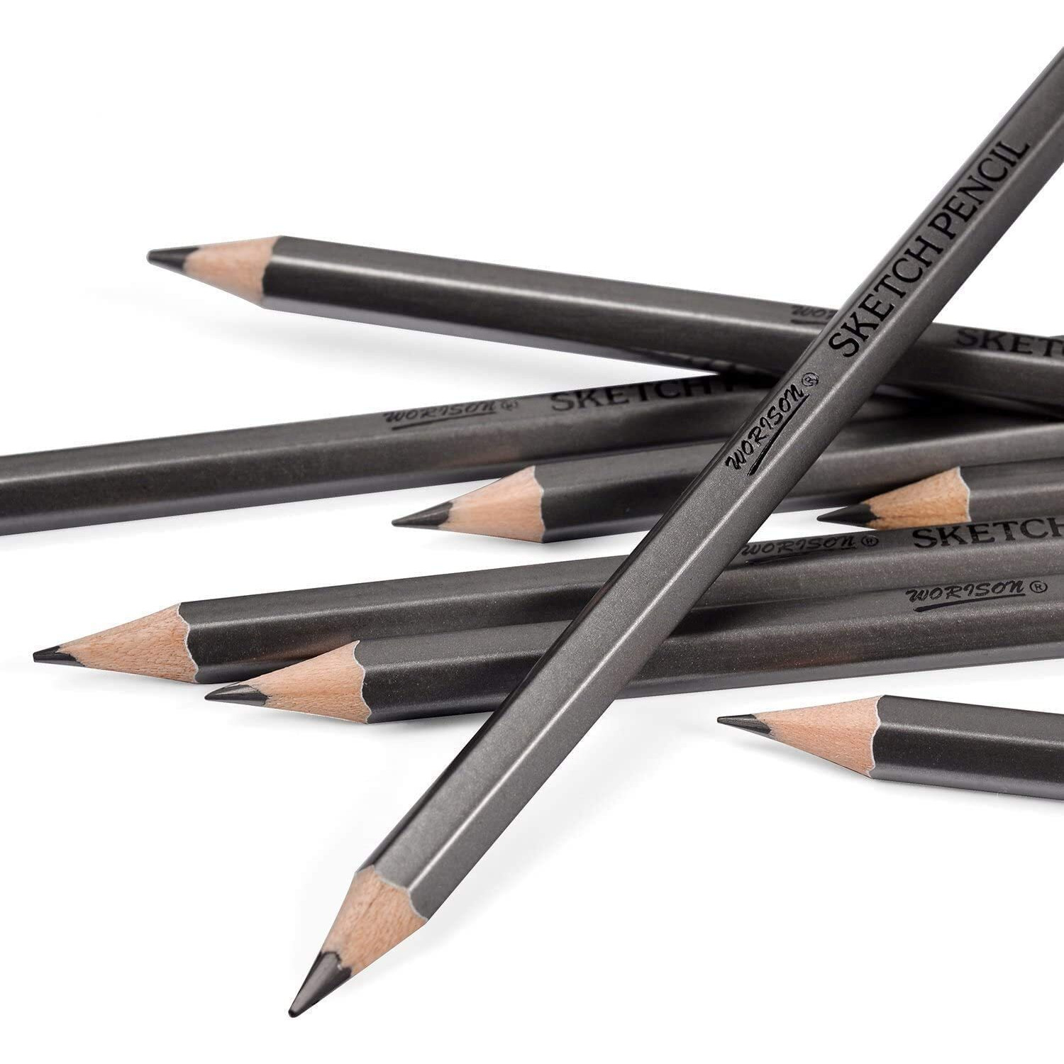 Kabeer Art Fine Art Drawing&Sketching Pencils 2H To 12B 12 Piece Set,Black
