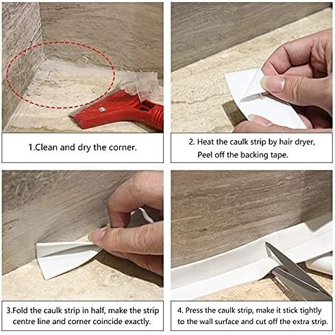 Navya Export Caulk Strip Tape,Waterproof Tape For Kitchen Sink Kitchen Tape For Edges Self Adhesive Caulk Tape For Sink,Toilet, Bathroom,Wall Edge,Sealing Tape For Bathtub(Multi Print)(1 Pis)