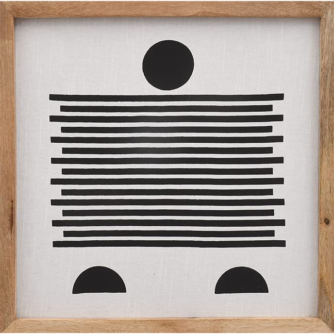 Raaghome Printed Contemporary Abstract Framed Wall Art, Wall Hanging For Modern Homes, (Cotton Slub, 18&quotX18") (Plane)