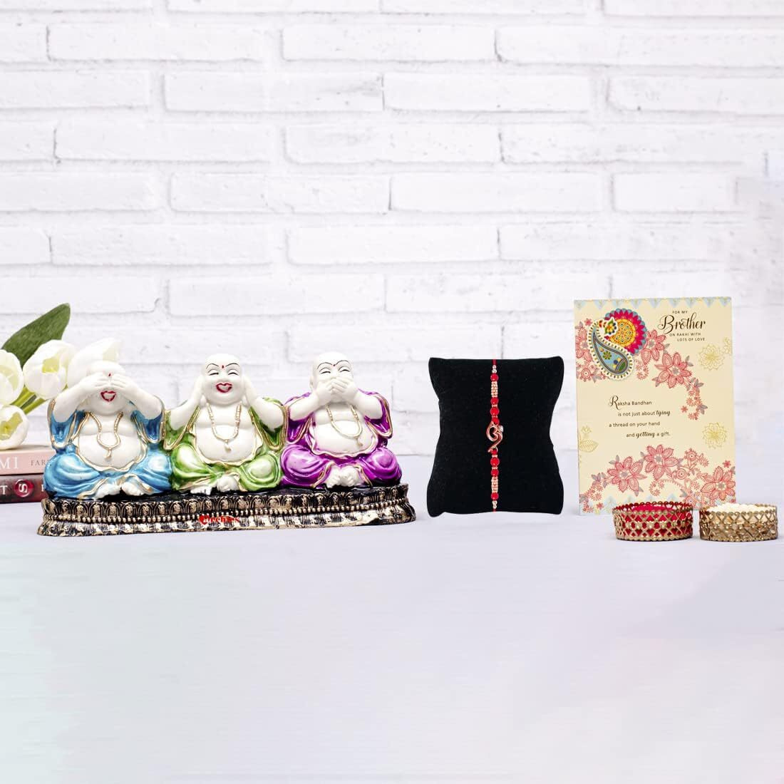 Archies Rakhi Collection For Rakshabandhan | Rakhi For Brother | Rakhi For Bhaiya And Bhabhi | Rakhi Combo Gift Hamper (Abundant-Buddha+Rakhi Combo)