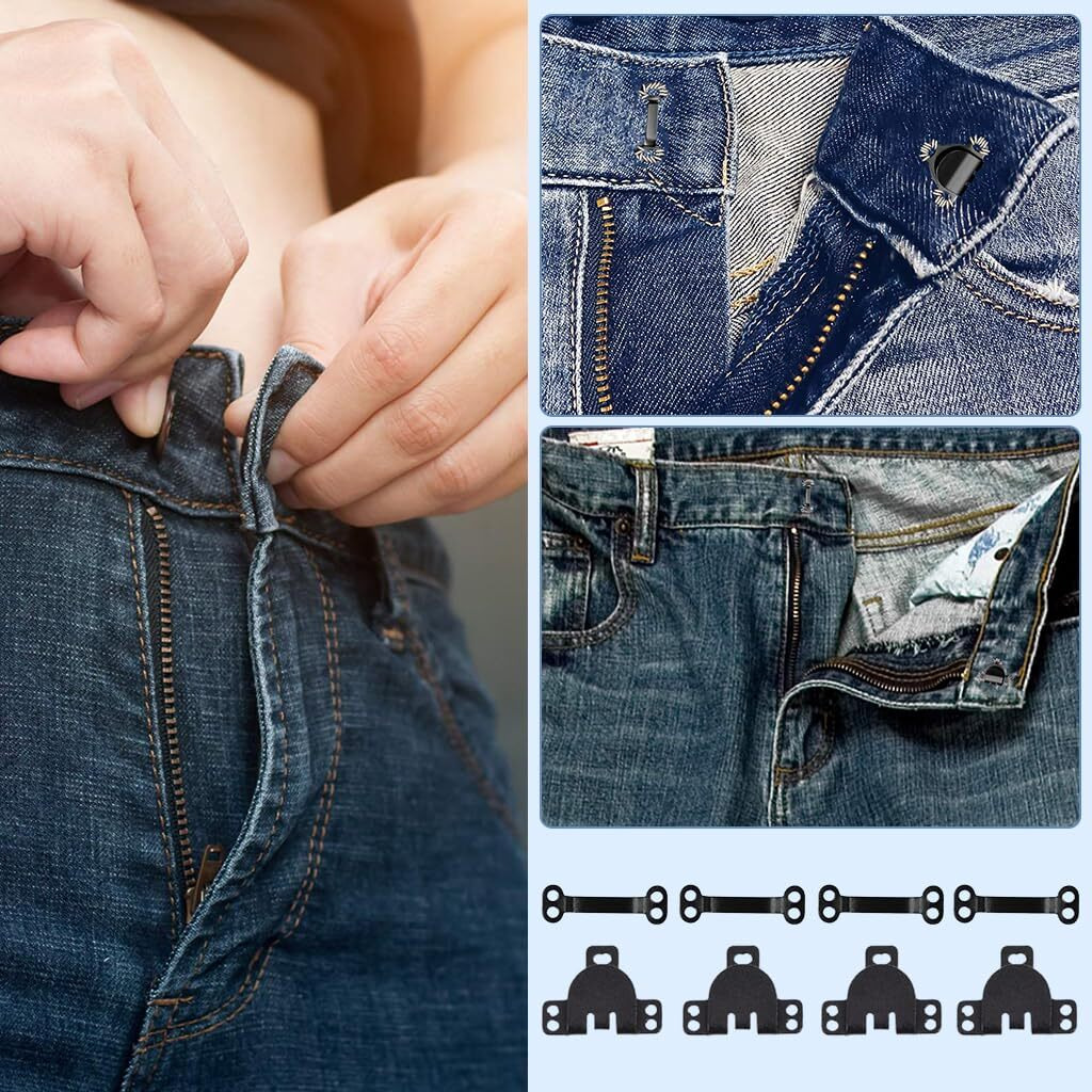 Hasthip 50 Pairs Hook And Eye Sewing Hook Sewing Button Kits 3 Styles Sewing Buttons Kits For Garment Closures, Skirts Closures, Shirt Closure, Pants Closure