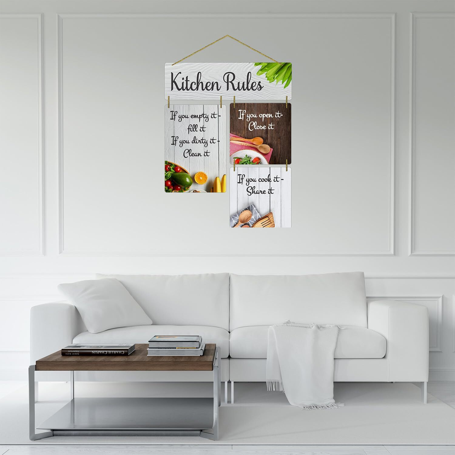 Dly Lifestyle Decorative Wall Art Mdf Wooden Hanger For Living Room | Kitchen Rules For Home | Bedroom | Home Decor | Office | Gift | Quotes Item | Wall Hanging For House Decoration | Wall Art
