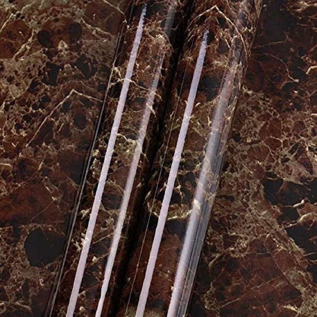 Vaidika Kitchen Backsplash Self Adhesive Wallpaper Foil Stickers Oil Proof And For Waterproof Stove In Kitchen (2 M Brown A)