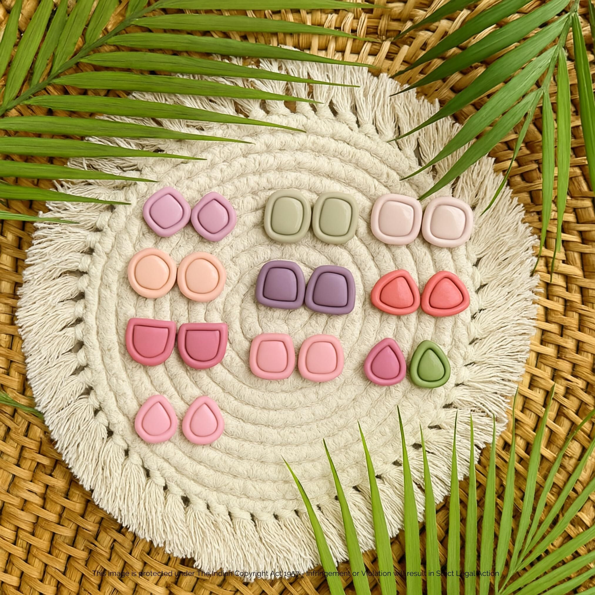 Dhanishtha | Frames Polymer Clay Cutter Cutters | Clay Cutter Clay Tool | Basic Shapes Earing Making Tools | Clay Cutter Tool Jewellery Making Tools | Color May Vary | Set Of 14 Cutters |