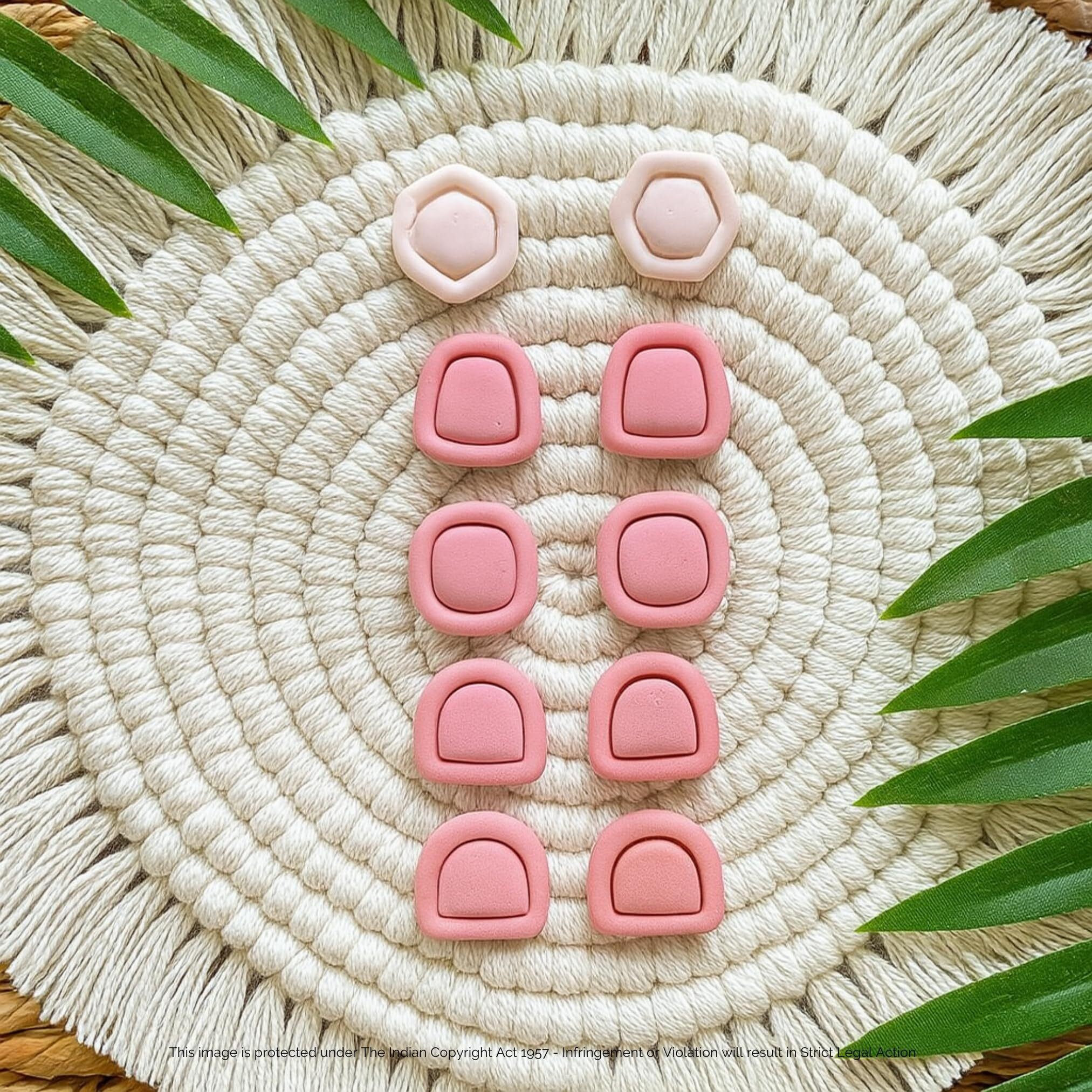 Dhanishtha | Frames Polymer Clay Cutter Cutters | Clay Cutter Clay Tool | Basic Shapes Earing Making Tools | Clay Cutter Tool Jewellery Making Tools | Color May Vary | Set Of 14 Cutters |