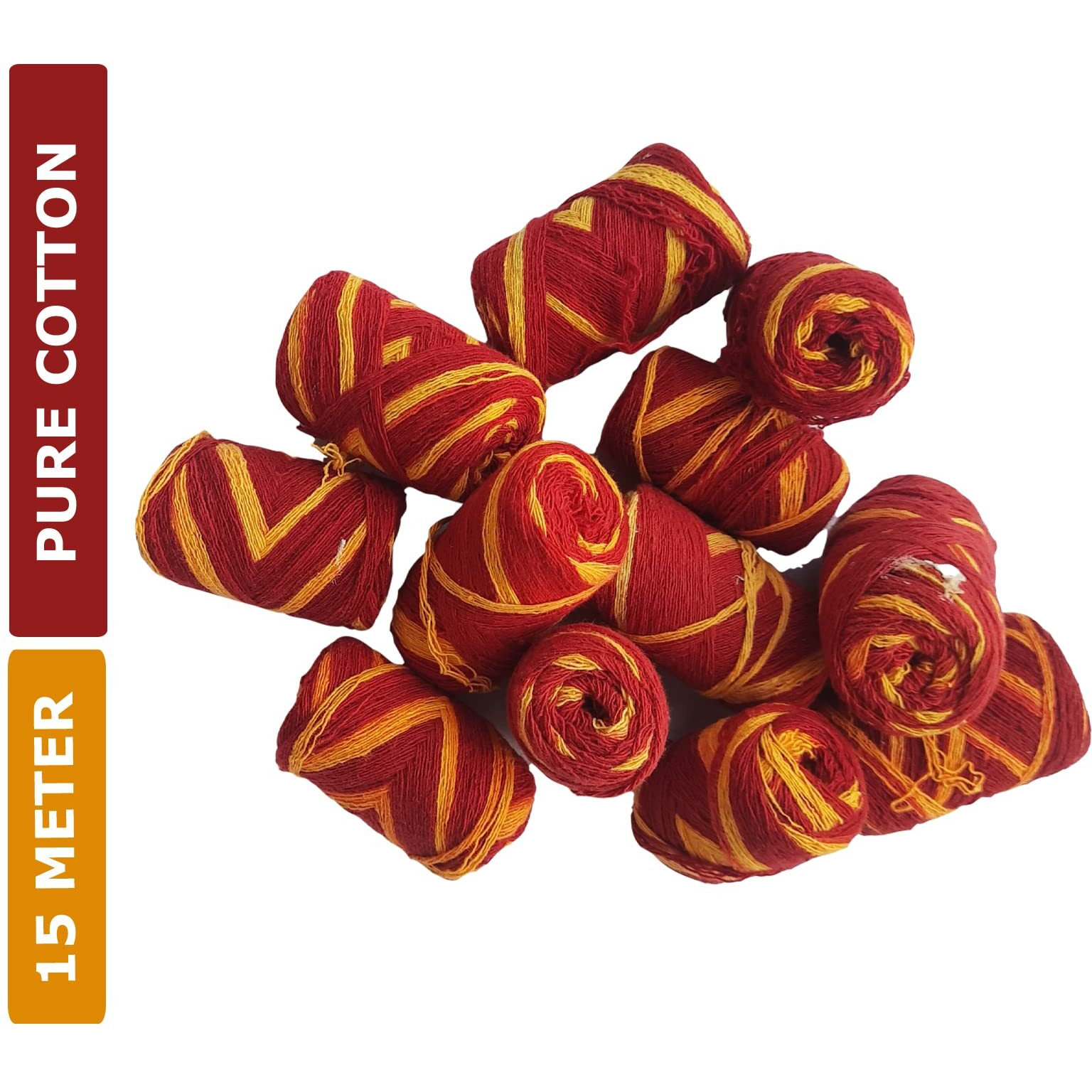 Pure Cotton Maanglik Mouli Dhaga Kalawa Roll For Puja | Best Hindu Religious Mouli | Wrist Thread Band/Mouli Rakhi/Raksha Sutra (15 Meter Each) Set Of 6 Pec