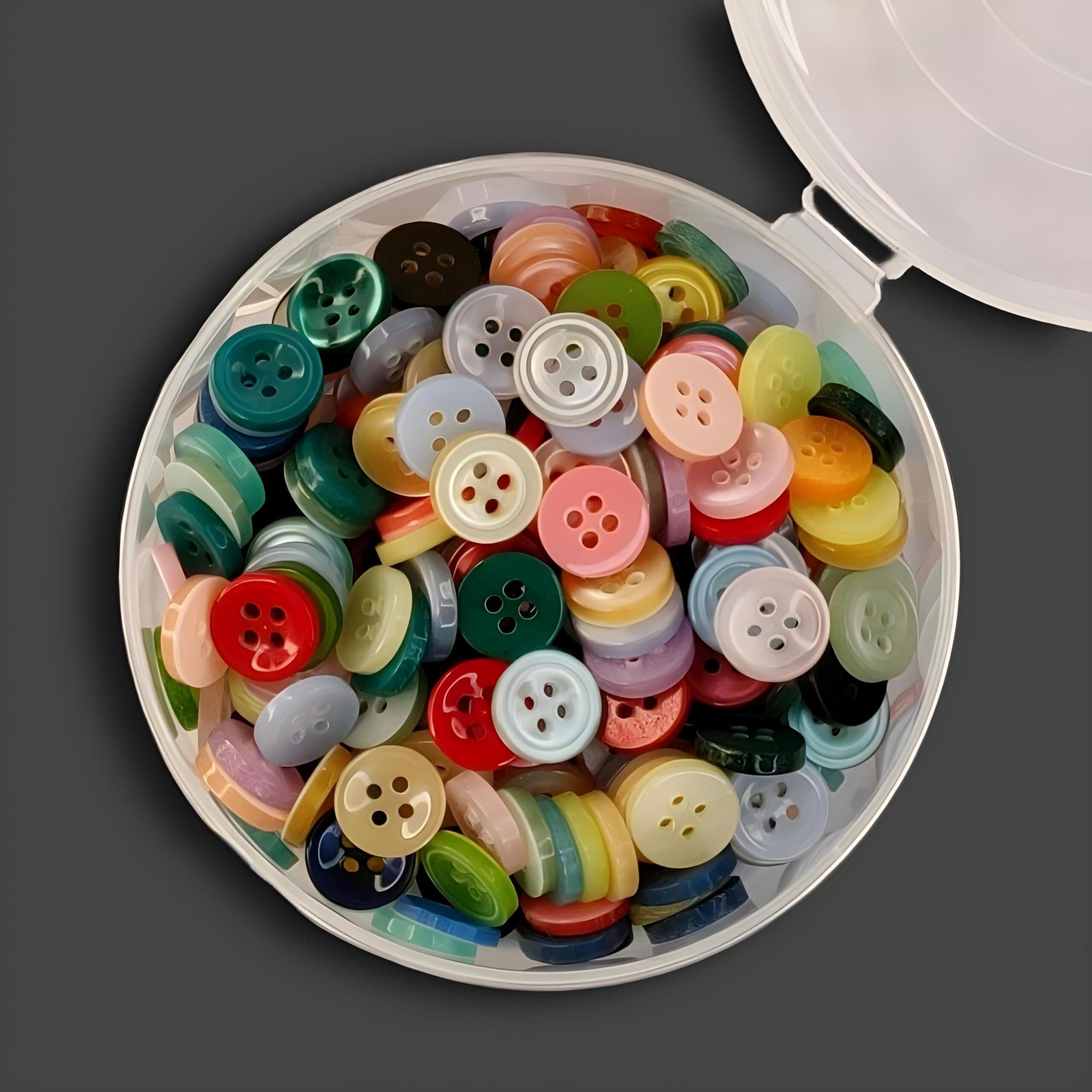 Vemlons Button Multi Color Shirt Buttons 4 Hole Buttons Pack Of 192 Piece/ 12 Piece X 16 Colors Inside/Arts And Craft/Shirts Button For Men And Women