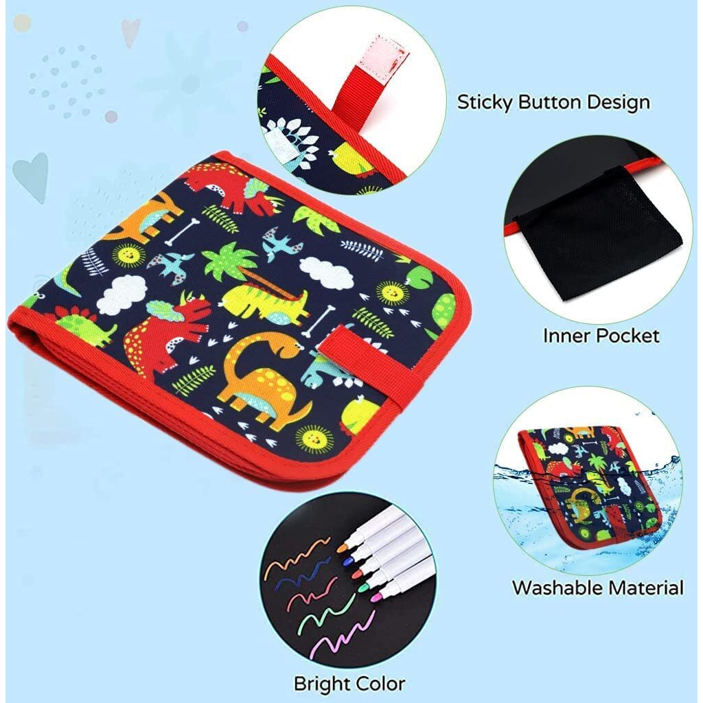 Ankzwee Kids Erasable Doodle Book Reusable Drawing Book Art Book Drawing Pads With 6 Watercolor Pens Portable Drawing Toy Books Gifts For Kids (Multicolor)