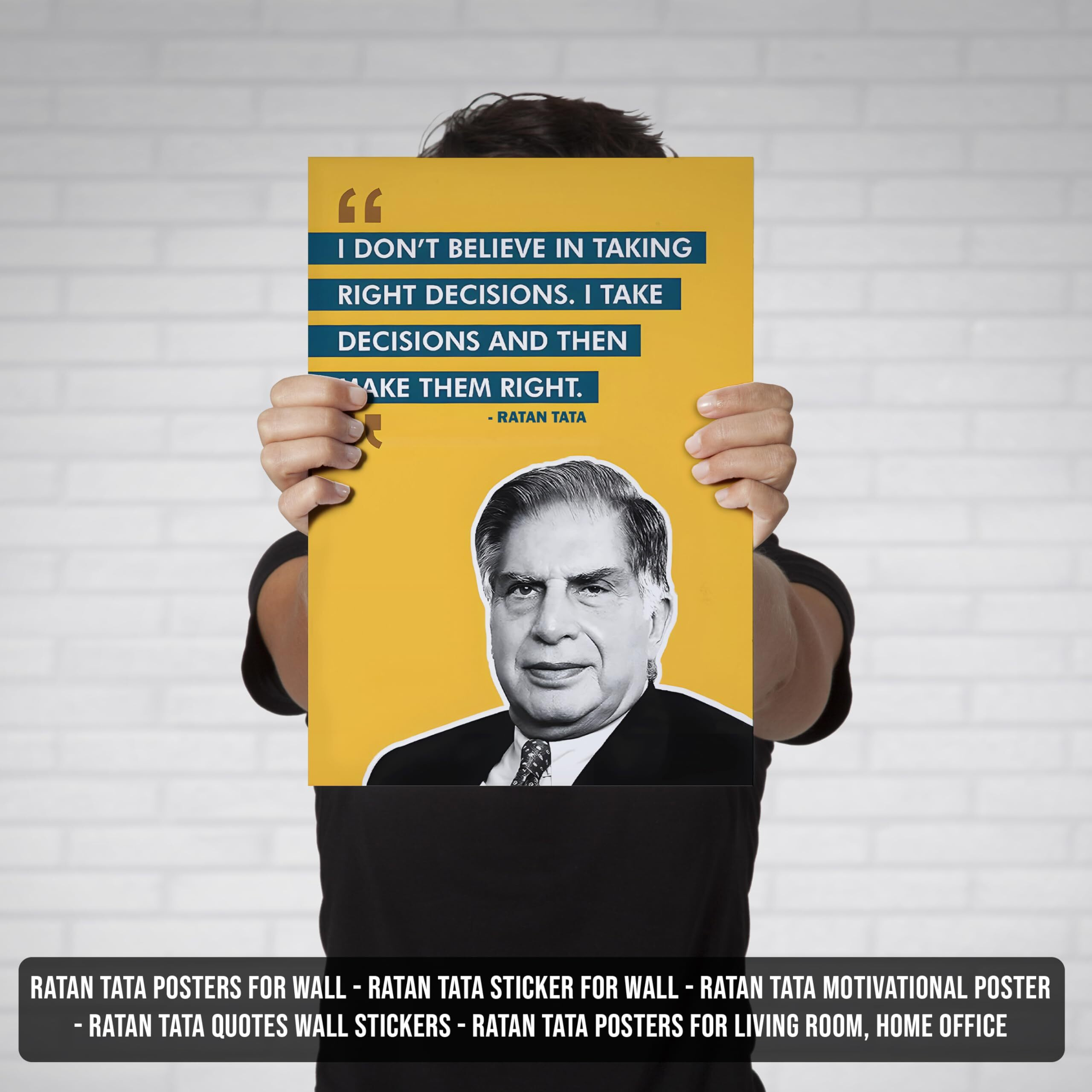 Ratan Tata Posters For Wall | Ratan Tata Sticker For Wall | Ratan Tata Motivational Poster | Ratan Tata Quotes Wall Stickers | Ratan Tata Posters For Living Room, Bedroom, Home Office