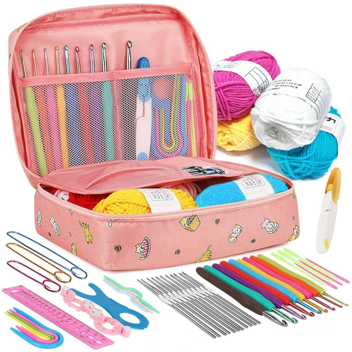 Hasthip Crochet Hook Set - 9 Sizes Full Set & 12 Sizes Lace Kit, Yarn Needles, Stitch Markers, Storage Bag For Diy Craft, Bag, Flowers, Shrug