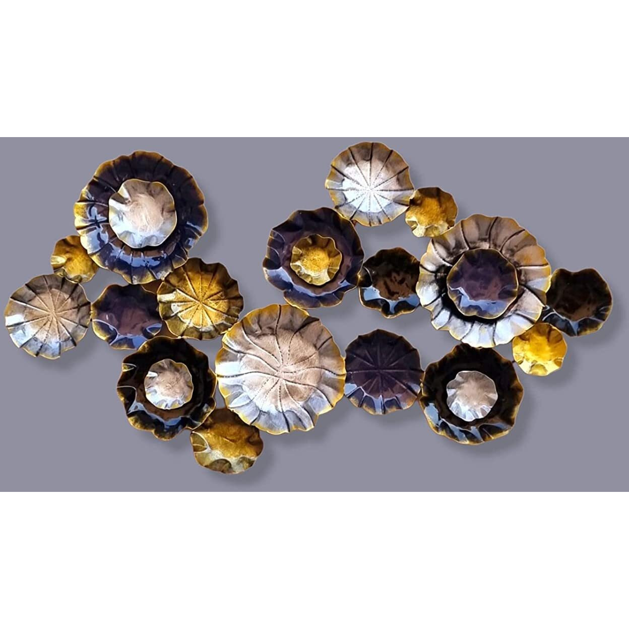 Anshika International Metal Flower Wall Art Metal Wall Hanging Wall Sculpture Home Decor For Living Room (Size- 40X23 In)