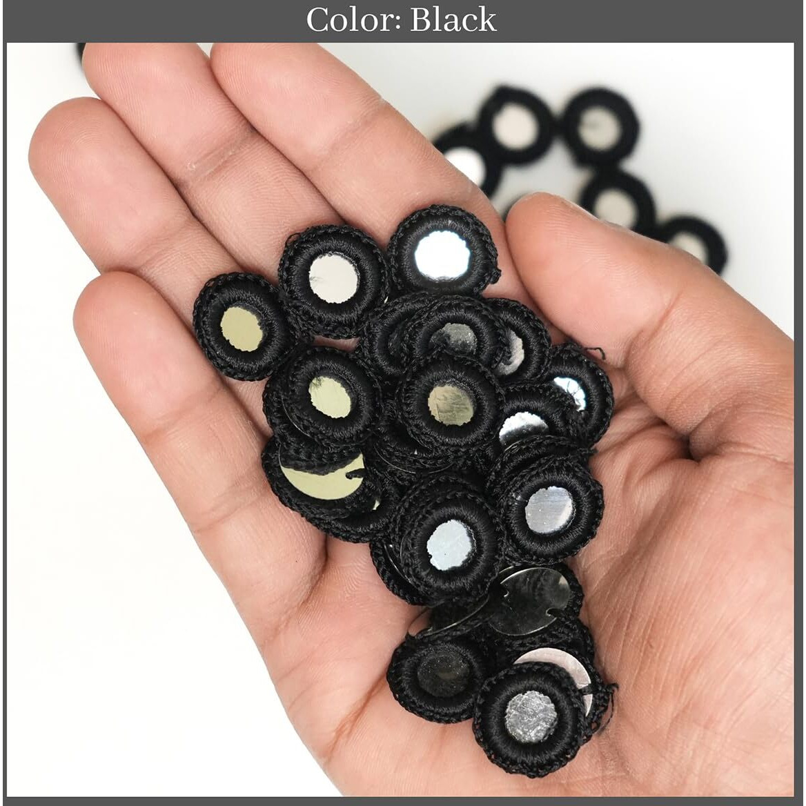 Embroiderymaterial Crochet Rings For Embroidery And Craft Purpose (Black, 100 Pieces, 18Mm)